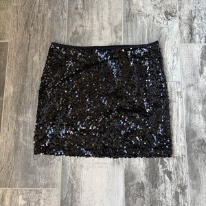 Sequin Black Mini Skirt